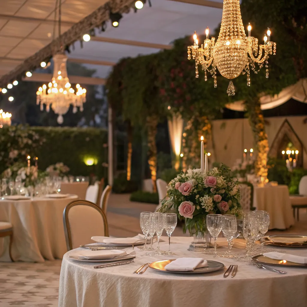 Elegant event setup with ambient lighting